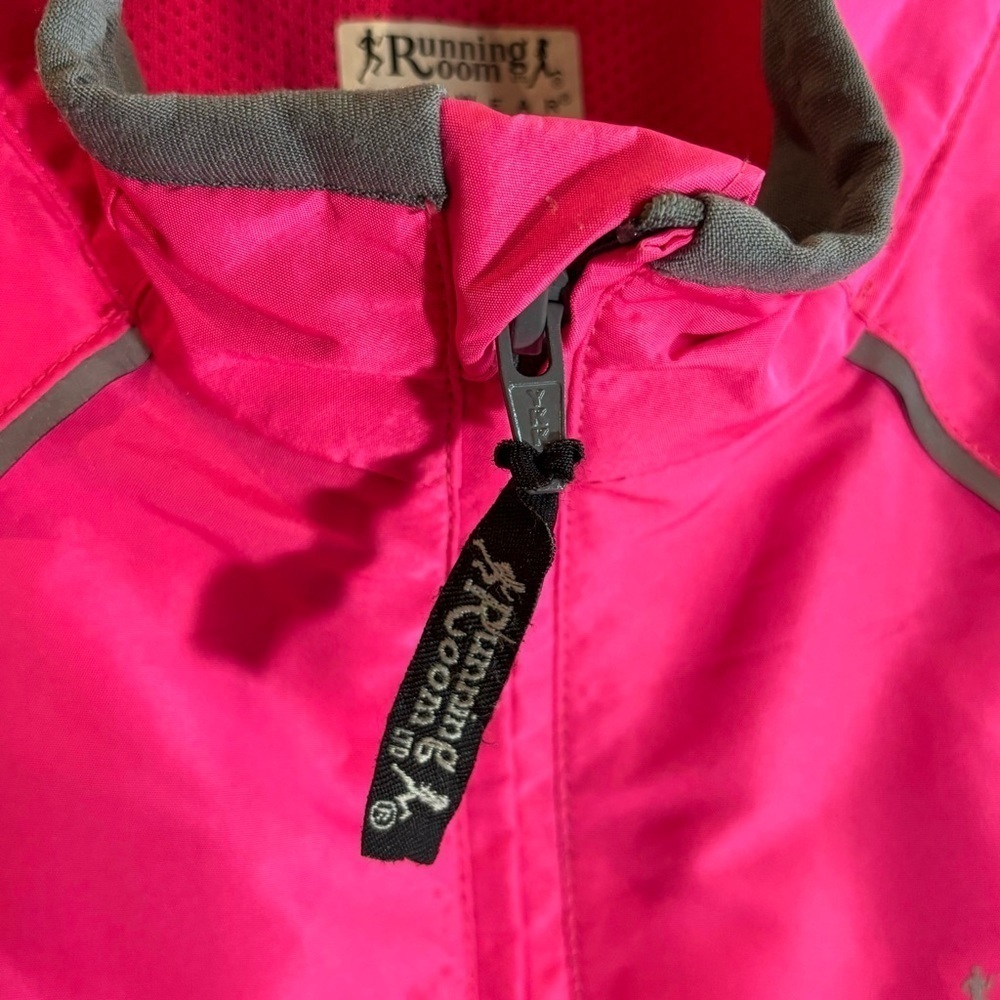 THE RUNNING ROOM Sz XL Pink Grey Reflective Stripes Dots Biking Workout Jacket - Picture 6 of 11
